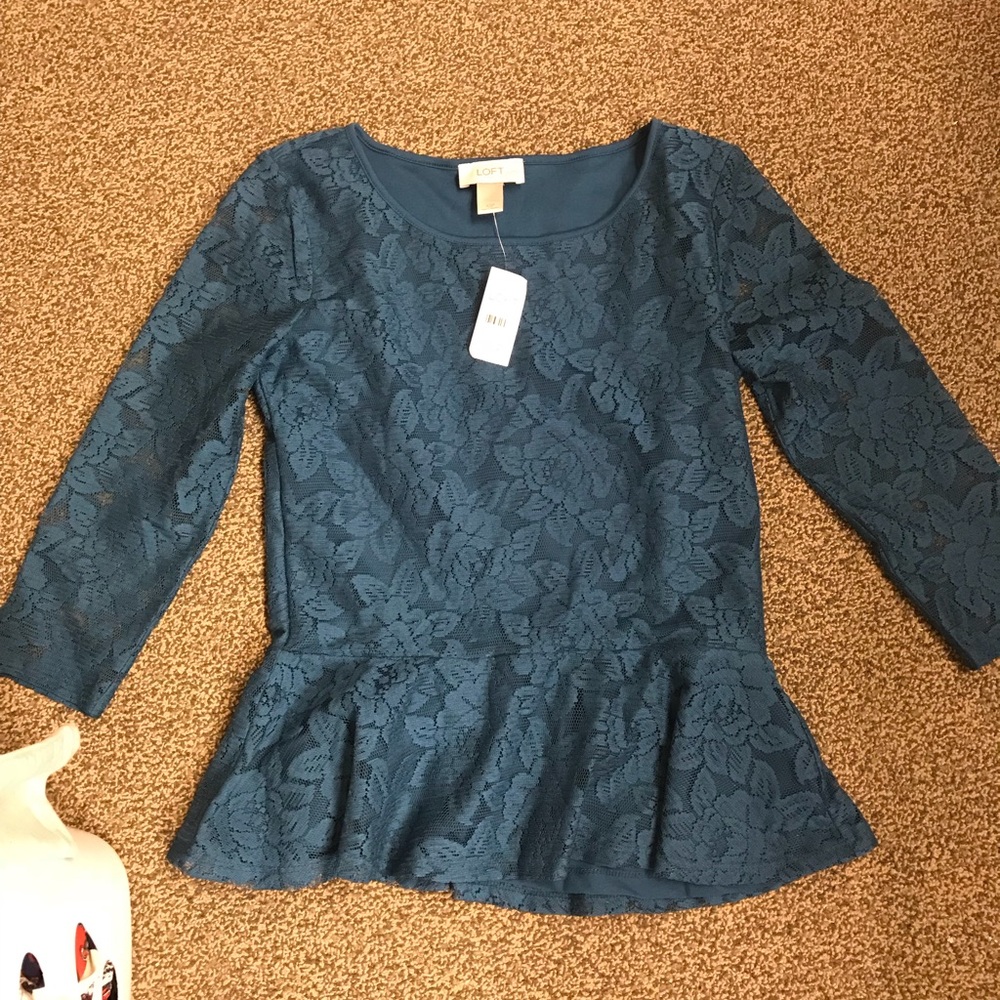 Ann Taylor Loft lace peplum